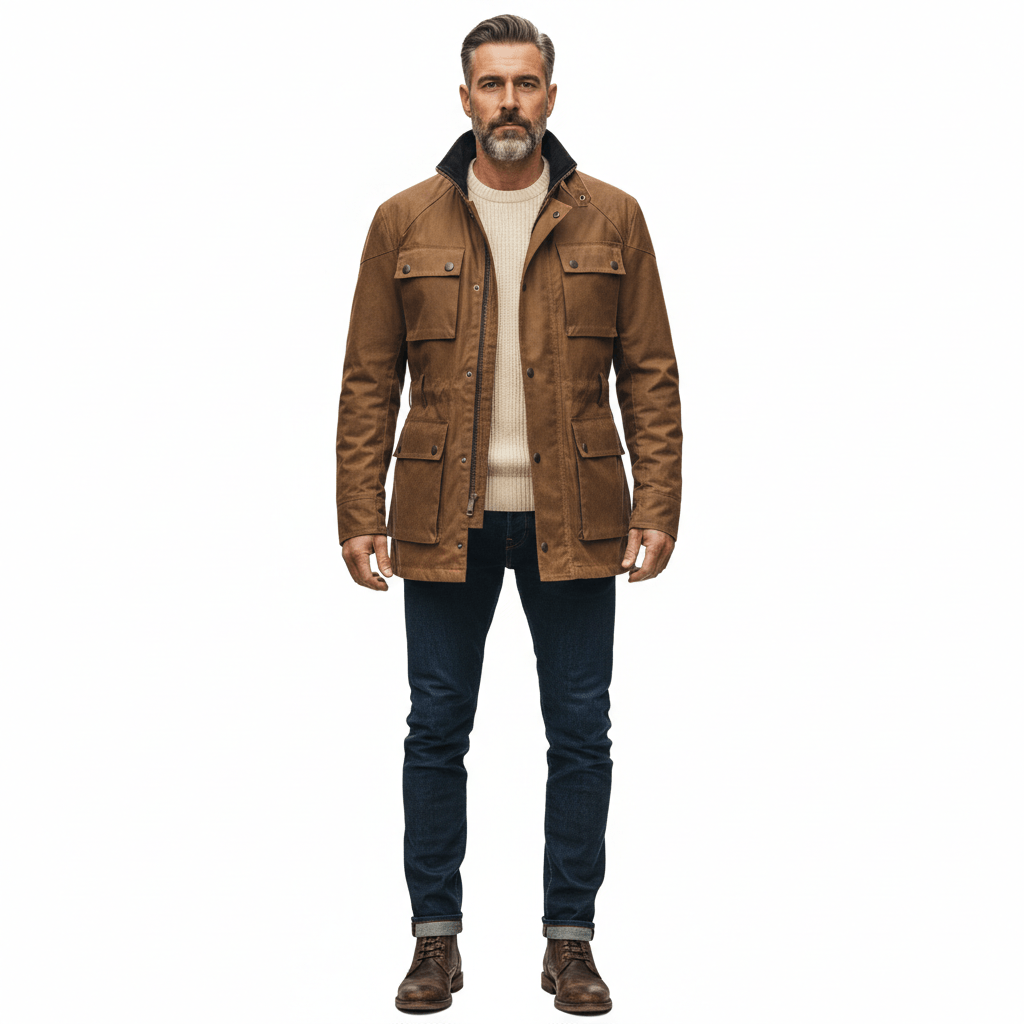 Коричневая Демисезонная Куртка. Модная, Утепленная, Универсальная. Идеальна для Стильного Повседневного Образа Весной и Осенью.