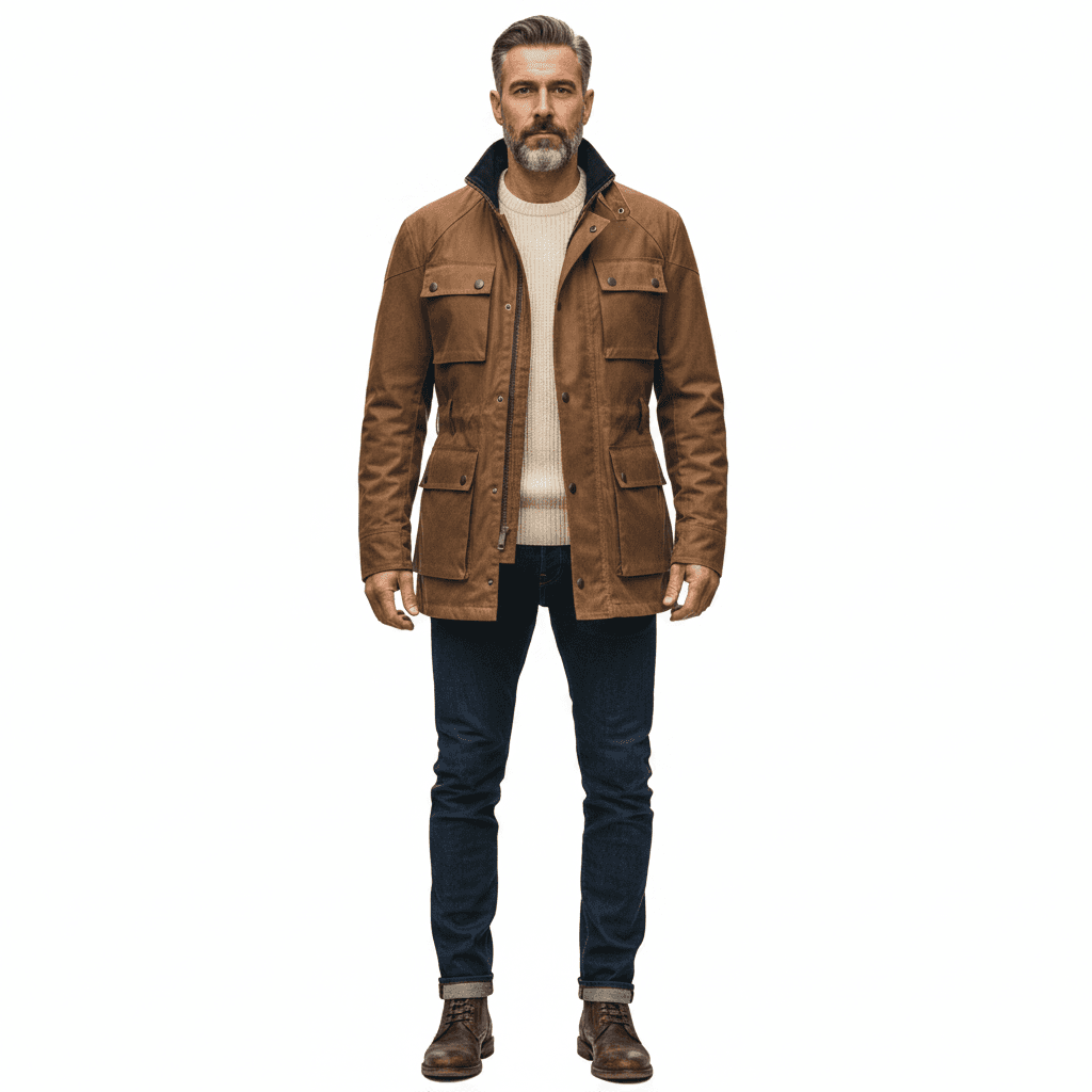 Коричневая Демисезонная Куртка. Модная, Утепленная, Универсальная. Идеальна для Стильного Повседневного Образа Весной и Осенью.